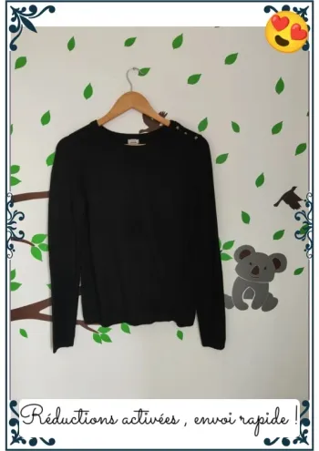 Pull noir femme