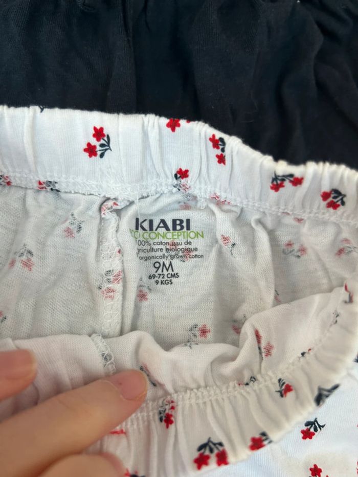 Lot de 2 shorts / bloomer en coton bio fille neufs - 9 mois - kiabi - photo numéro 2