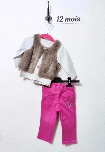 Ensemble 3 pièces bébé fille taille 12 mois