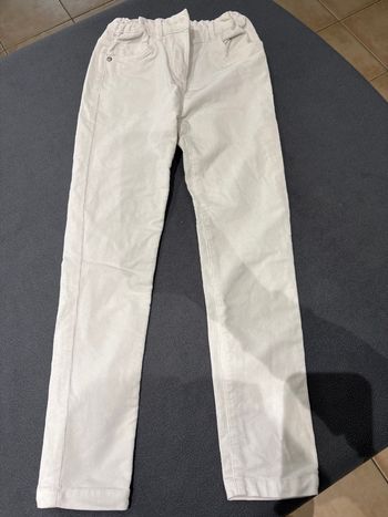 pantalon blanc côtelé