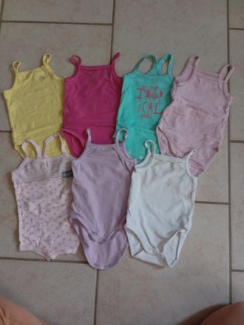 Lot de 7 bodies bretelles 3 mois Orchestra