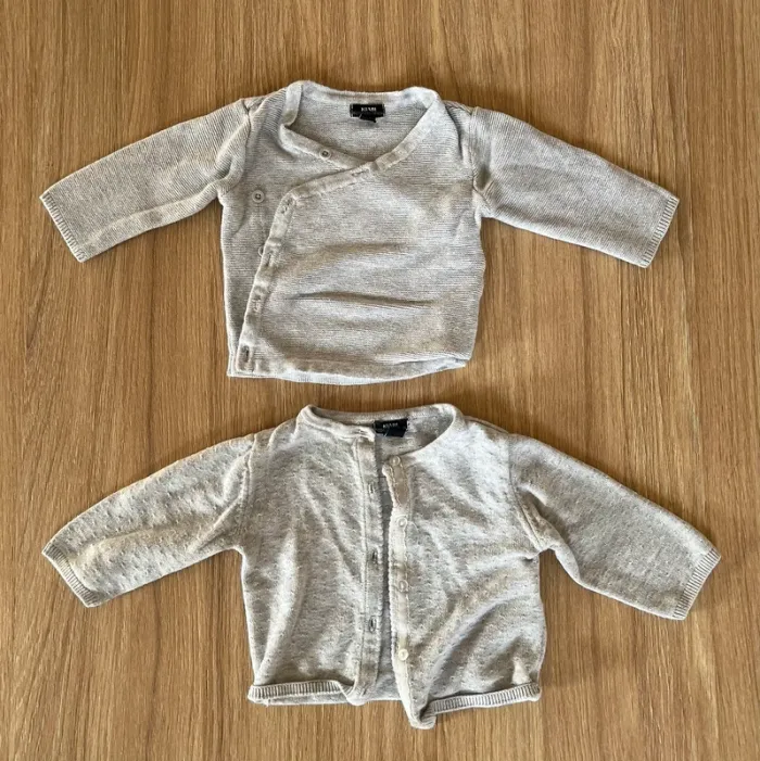 Lot de 2 gilets gris Kiabi