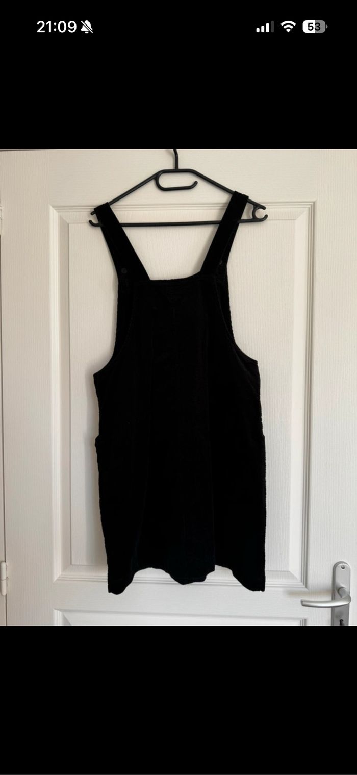 Robe salopette noir velours côtelé - photo numéro 2