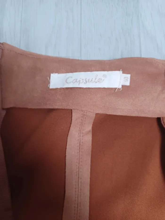 Jupe mi longue marron effet velour - photo numéro 6