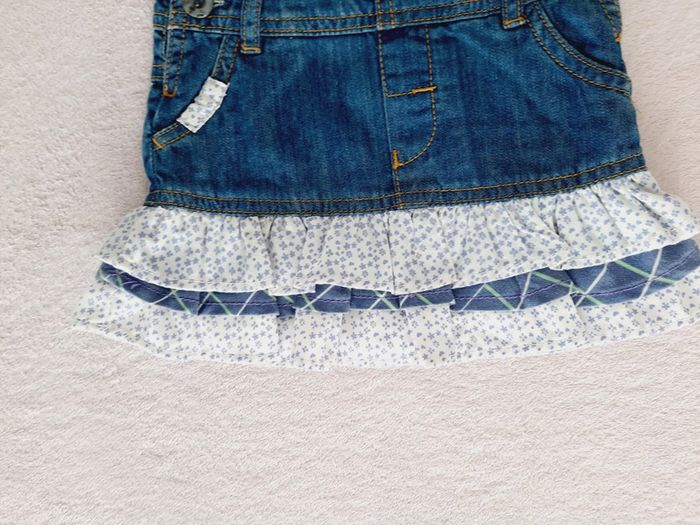 Robe en jean bleu foncé bas volanté liberty 9 mois Tissaia - photo numéro 5