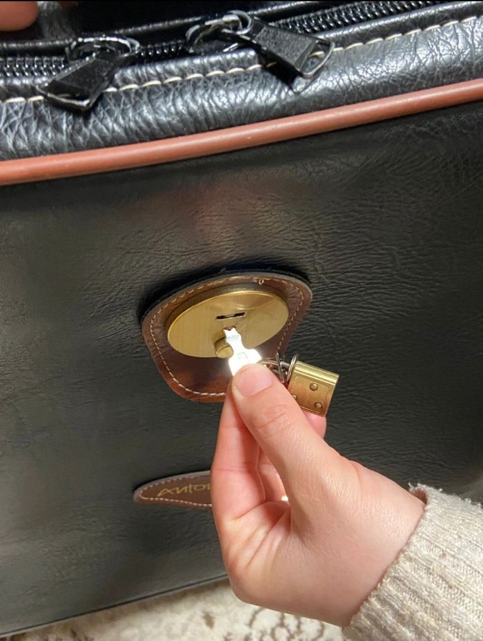 Valise vintage cuire - photo numéro 6