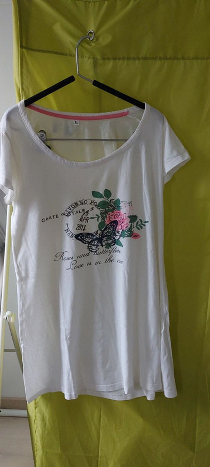 Tee shirt de nuit blanc TL