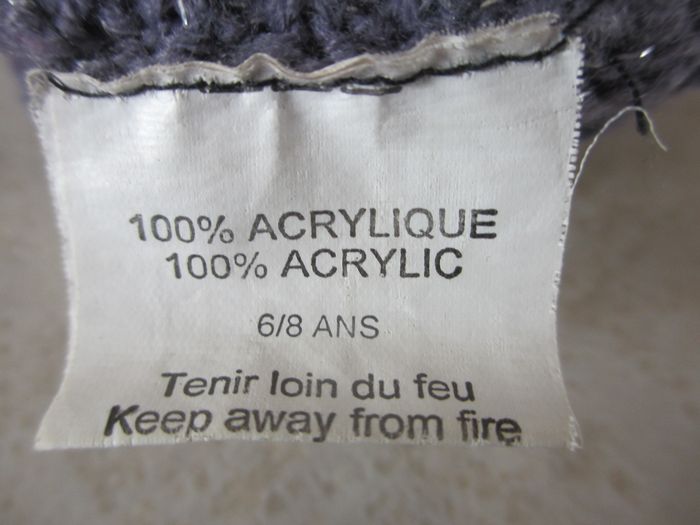 Gants en laine violet grisé avec fil argenté fille 6/8 ans - photo numéro 4