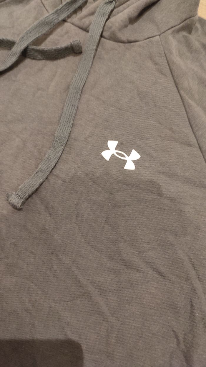 Sweat pull capuche gris Under Armour L LG avec poche centrale - photo numéro 3