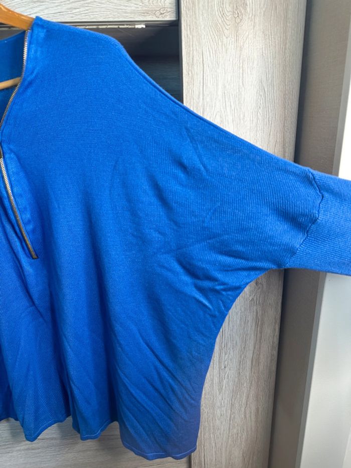 Pull bleu zippé – Taille 50 - photo numéro 2