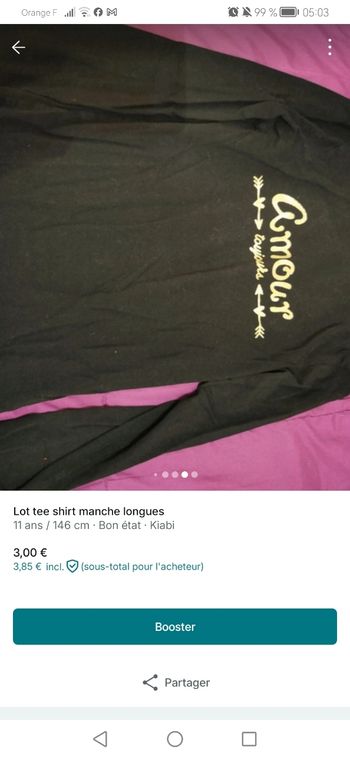 Lot tee-shirt manche longue