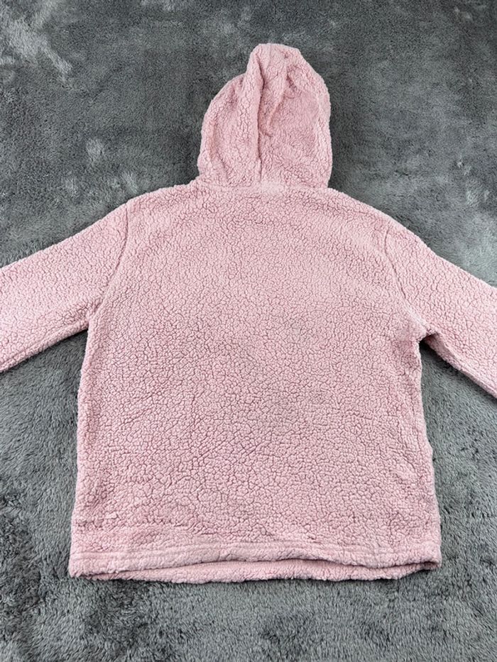 Pull polaire à capuche Fila avec logo brodé rose orangé taille S – Femme streetwear - photo numéro 2