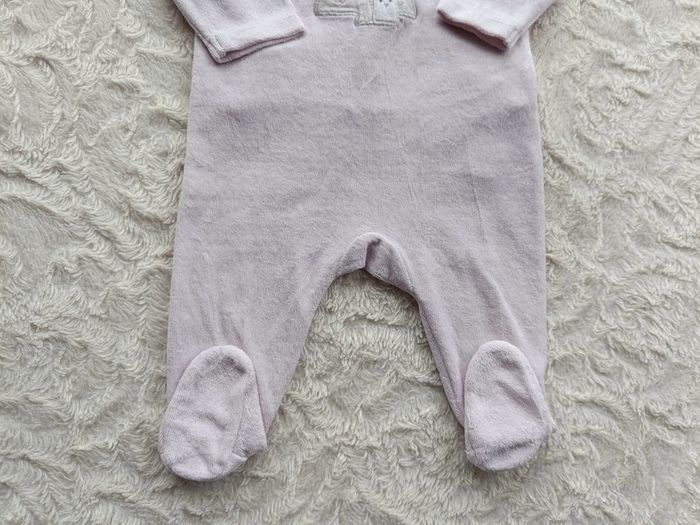 Pyjama grenouillère velours Fille 3 mois Noël lapin sapin étoiles Obaïbi - photo numéro 4