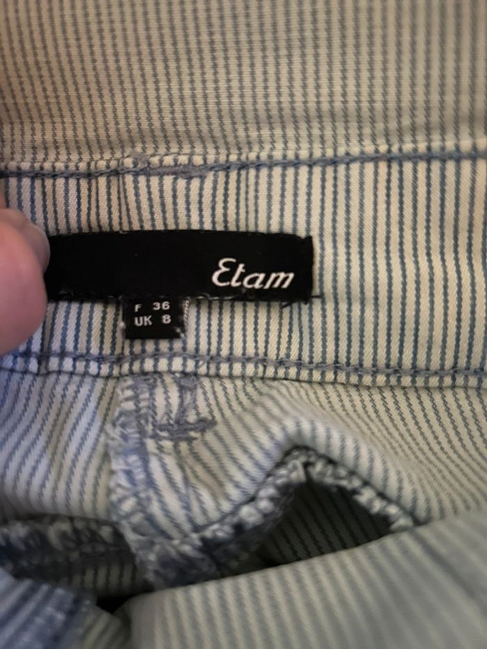 🩵Salopette longue rayée vintage 2000 Y2K white blue striped overalls🩵 - photo numéro 16