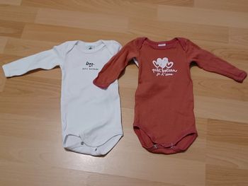 Lot de 2 bodies Petit bateau 6 mois