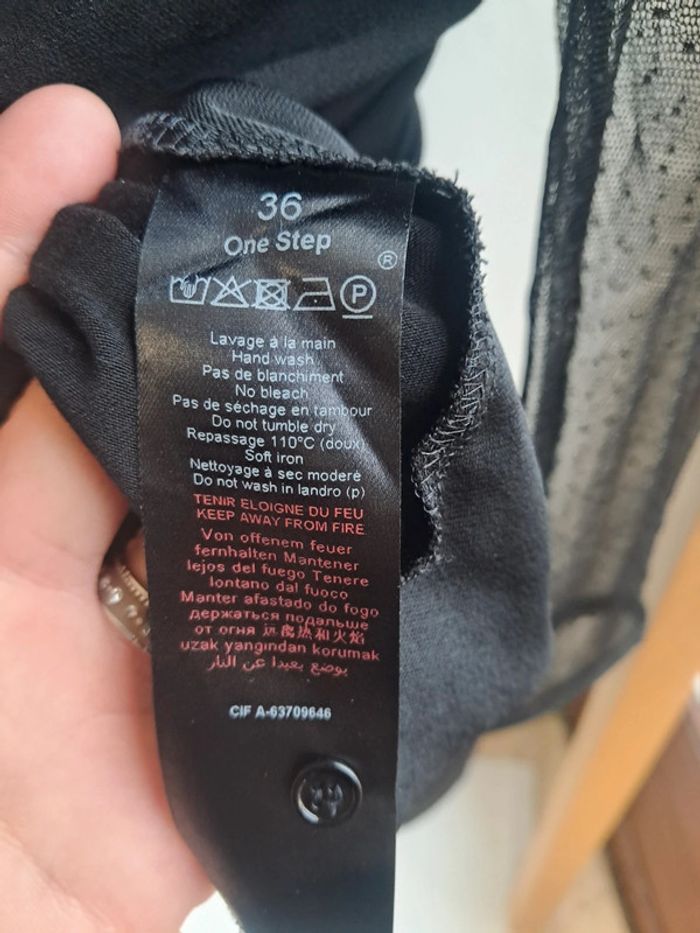 One step haut blouse noir dentelle T.36 - photo numéro 13