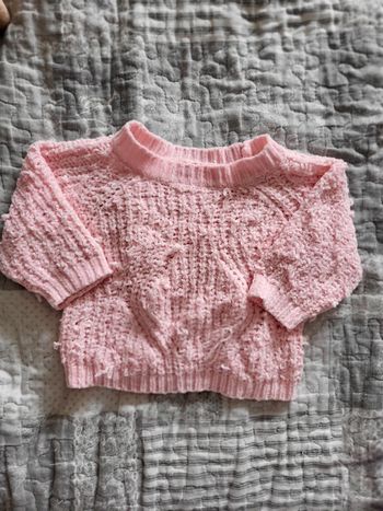 Pull en maille rose 9 mois