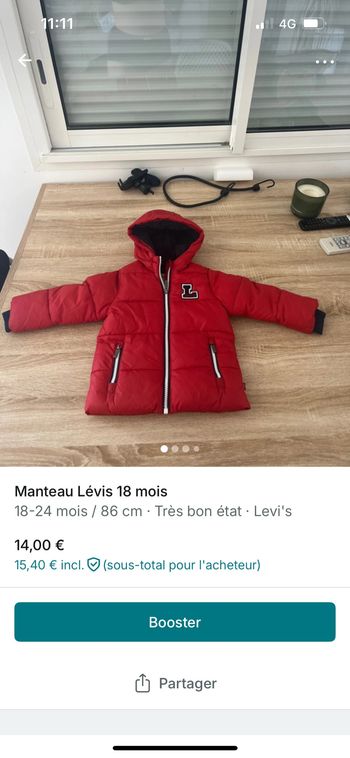 Manteau Lévis 18 mois
