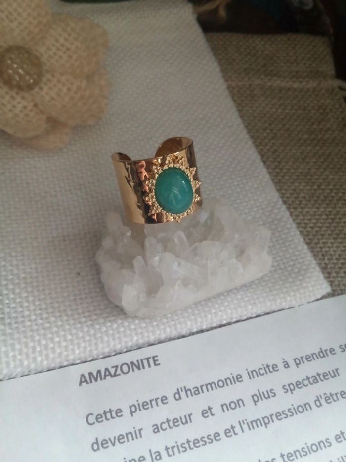 Bague pierre d'amazonite