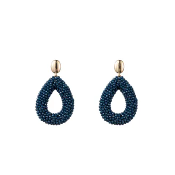 Boucles d’oreilles Go Dutch Label design perles tombantes bleue Neuf