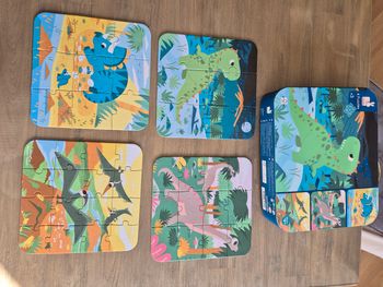 Lot de 4 Puzzle évolutifs- Dinosaures