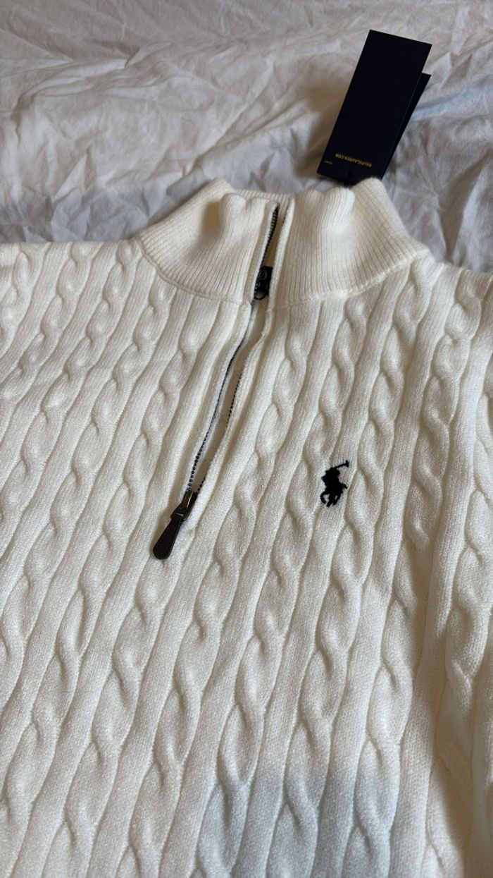 Pull torsadé Ralph Lauren blanc - photo numéro 5