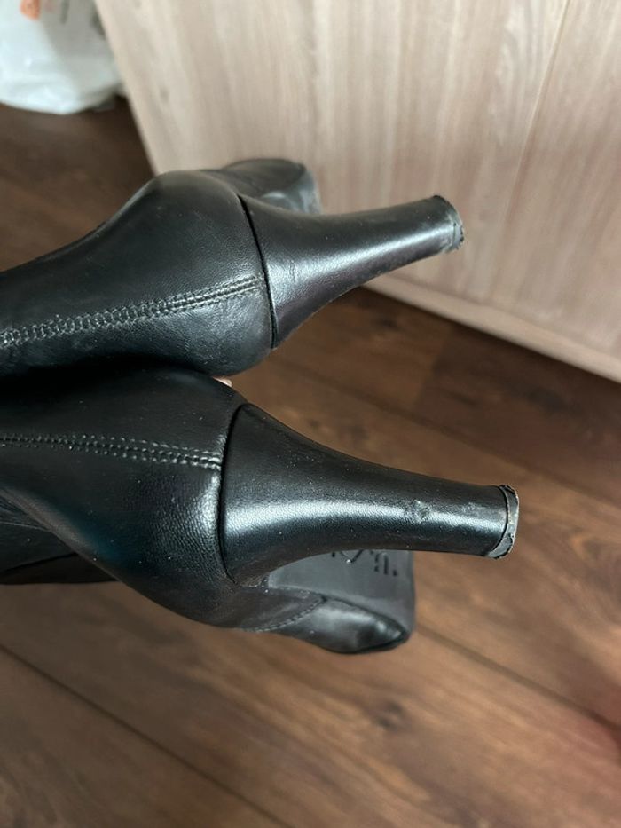 Bottines Unisa P. 38 noir cuir talons - photo numéro 6