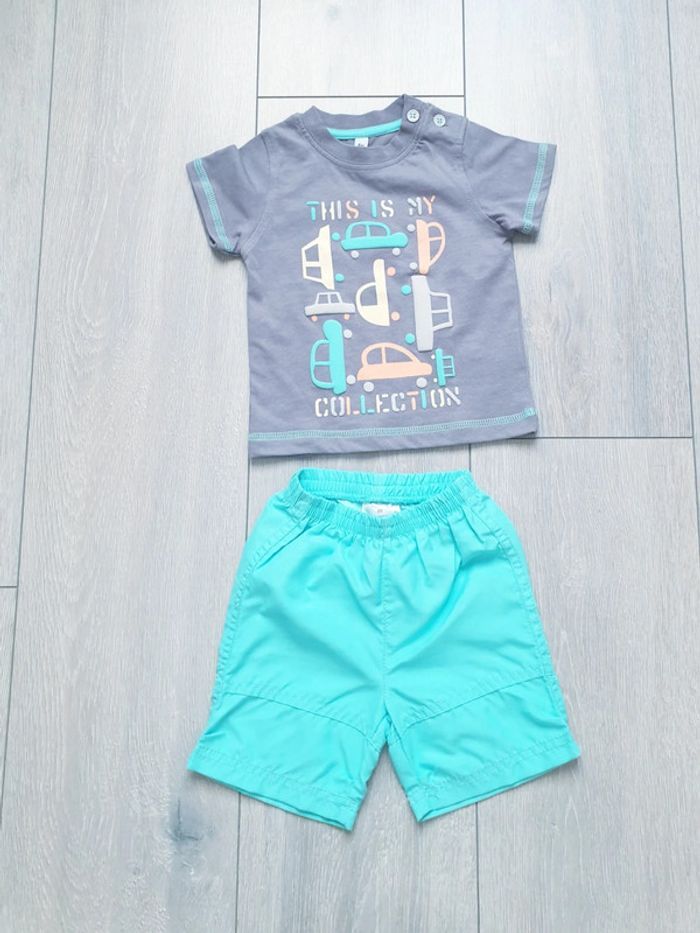 Ensemble short et maillot. Garçon 6 mois