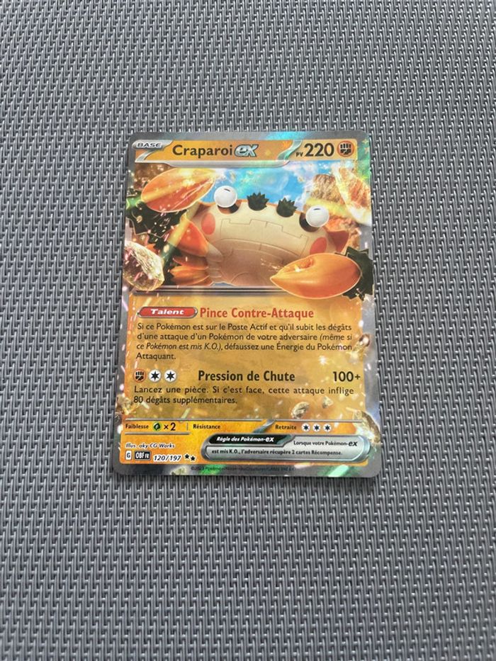 Carte Pokémon Craparoi EX 120/197 Flammes Obsidiennes FR - photo numéro 2