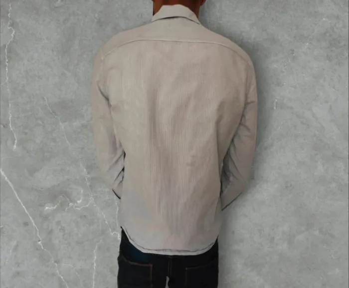 Chemise rayé Blanc et Bleu Hollister Homme – Élégante & Casual - photo numéro 4