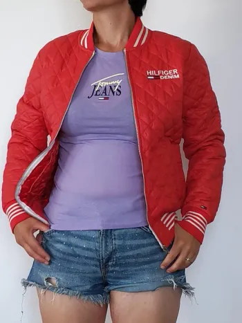 Bombers matelassé Hilfiger Denim rouge – Taille S (36/38)