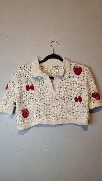 Pull brodé avec des fruits