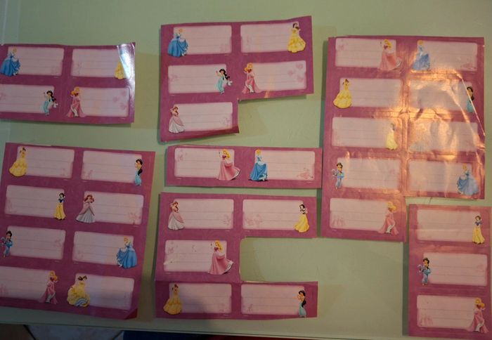 36 étiquettes des princesses Disney
