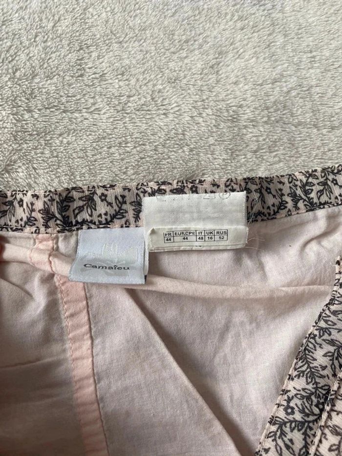 Jupe fluide d'été doublée motifs fleurs colorées rose abricot ceinture élastique - photo numéro 8