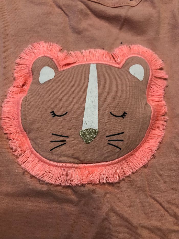 Tee shirt lion rose 6 mois Kiabi éco conçu - photo numéro 2
