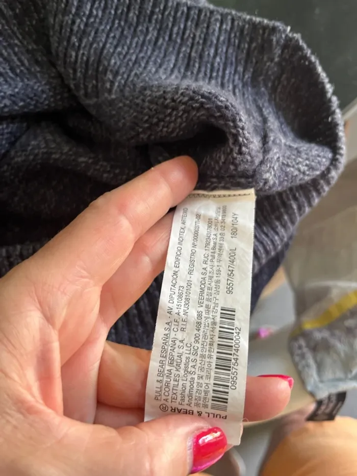 Pull bleu chiné 20% laine - photo numéro 8