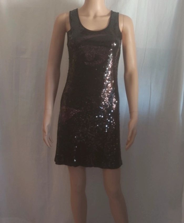 Robe sans manches à sequins T. 36 / 38 💮 91% Coton 9% Spandex
