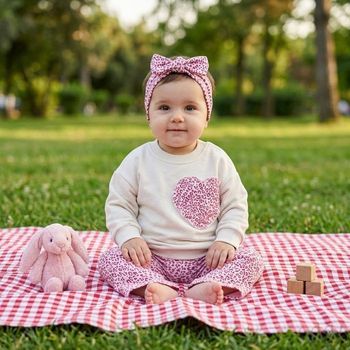 Ensemble Bébé Fille 18–24 Mois "Cœur Sauvage" – Tenue Mode & Élégante