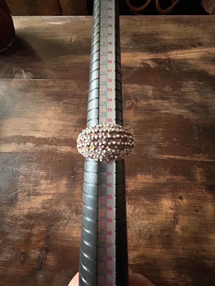 Bague en argent massif strasseée - photo numéro 5