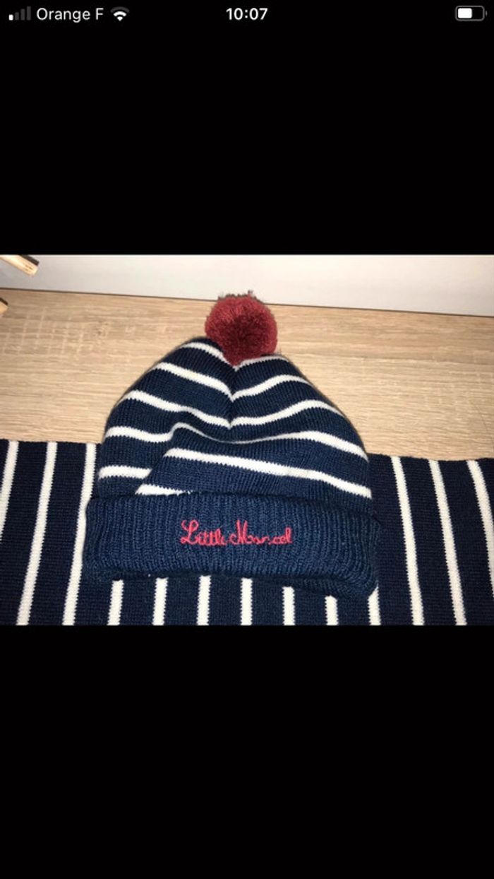 ensemble bonnet, écharpe et moufles Little marcel, - photo numéro 3