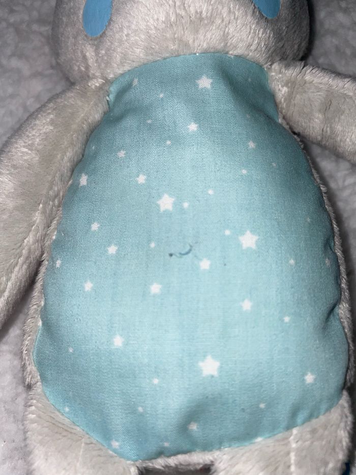 Doudou peluche lapin gris bleu étoile Klorane - photo numéro 2