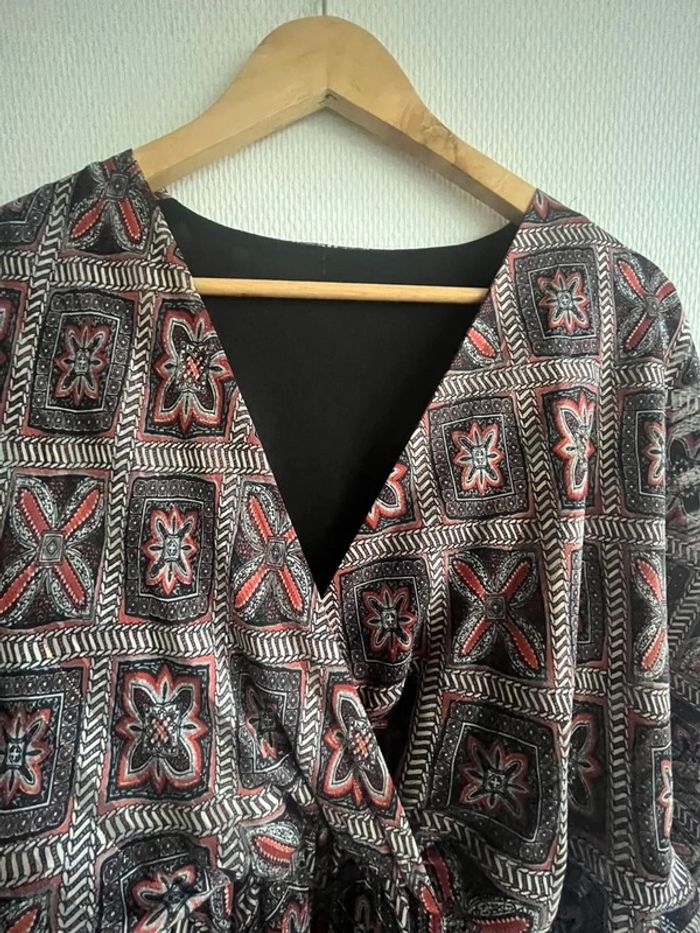 Robe longue ethnique bordeaux