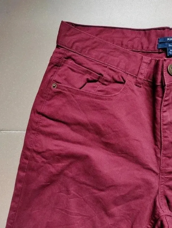 Pantalon jean couleur bordeaux - Taille 40 Kiabi - photo numéro 4