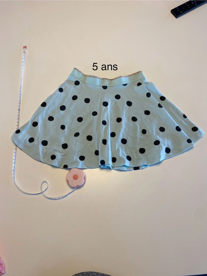 Jupe bleu pois 5 ans