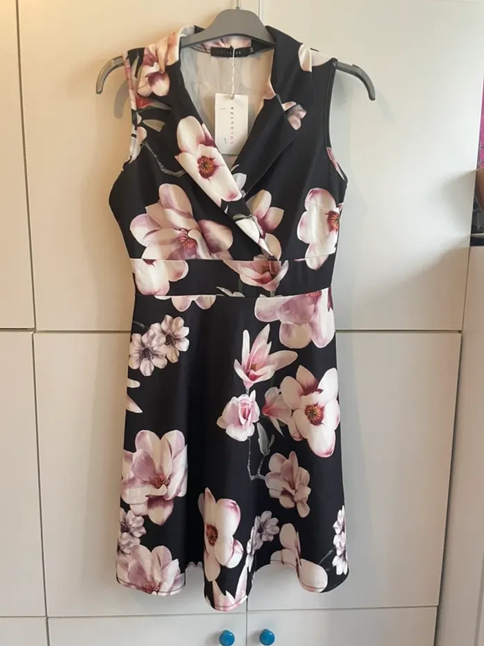 Jolie robe noire fleur de cerisier Lolaliza taille S