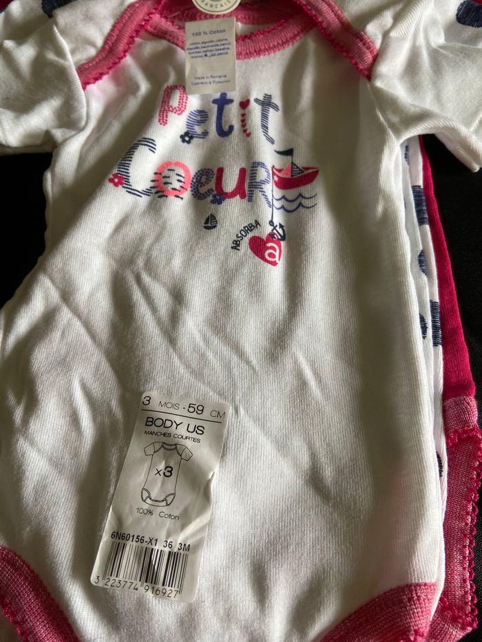 Lot de 3 bodies fille manches courtes - photo numéro 4
