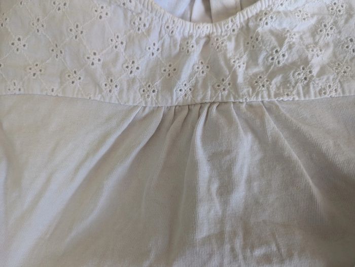 Lot de 2 t-shirts bébé fille Obaïbi blancs 12 mois - photo numéro 3