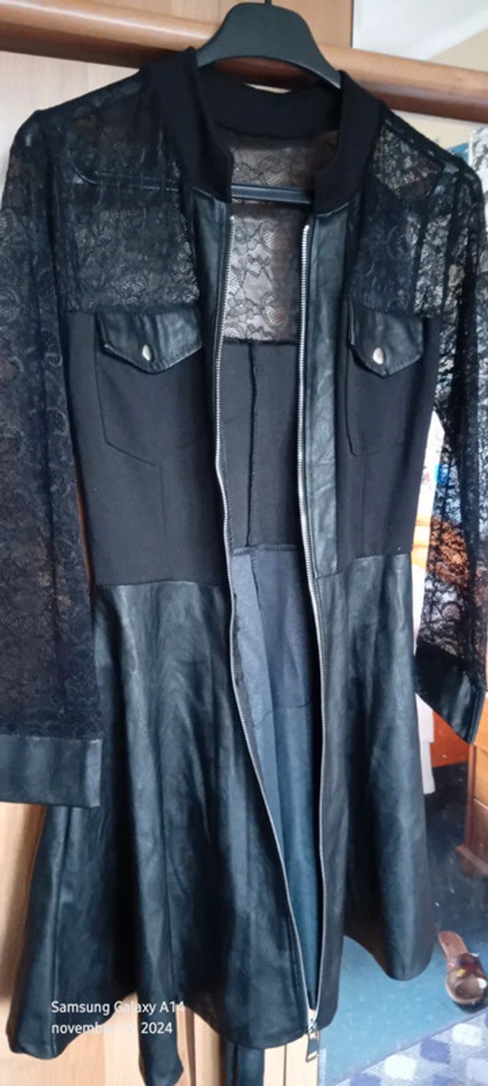 Robe sexy bimatiere avec dentelle et fermeture éclair femme M made in italy - photo numéro 7