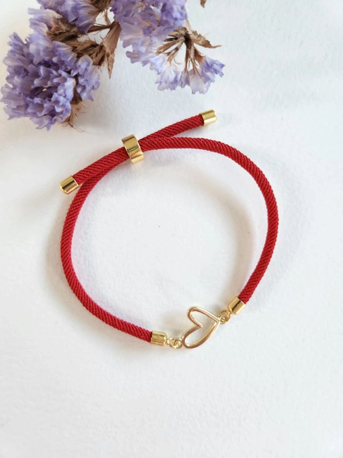 Bracelet cordon coeur ajustable B54 - photo numéro 3