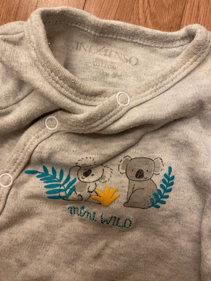 Pyjamas une pièce gris avec motifs In Extenso - photo numéro 2